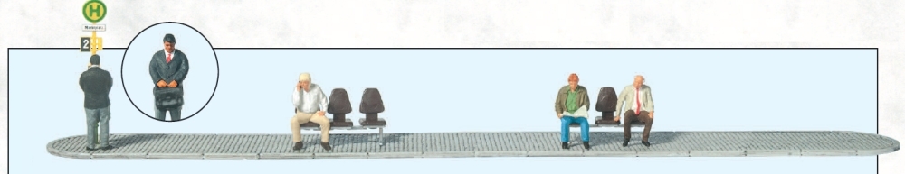 Preiser 10706 HO規 people waiting 等車的人