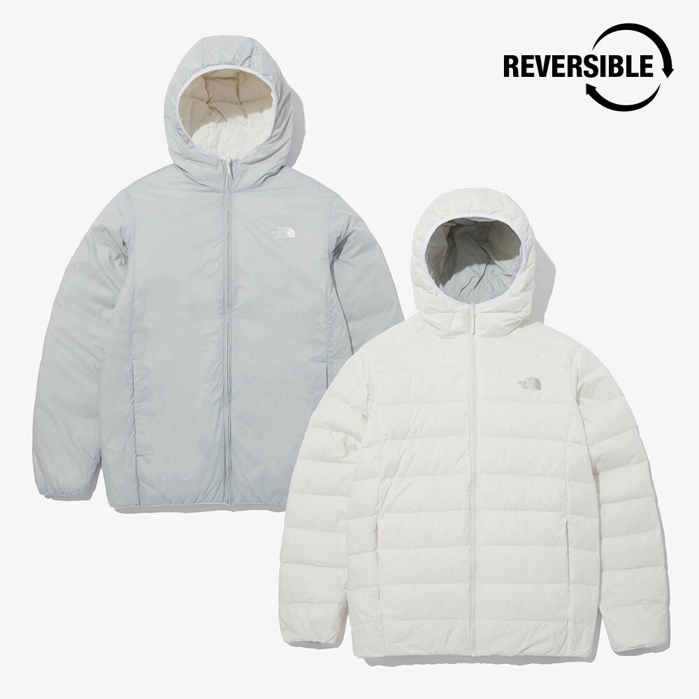 THE NORTH FACE VERMONT RVS 輕量 羽絨 雙面穿 連帽外套 白 NJ1DN63A