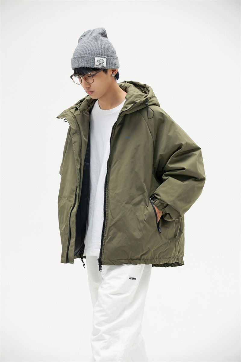 11M26 簡約連帽拉鍊外套 綠色