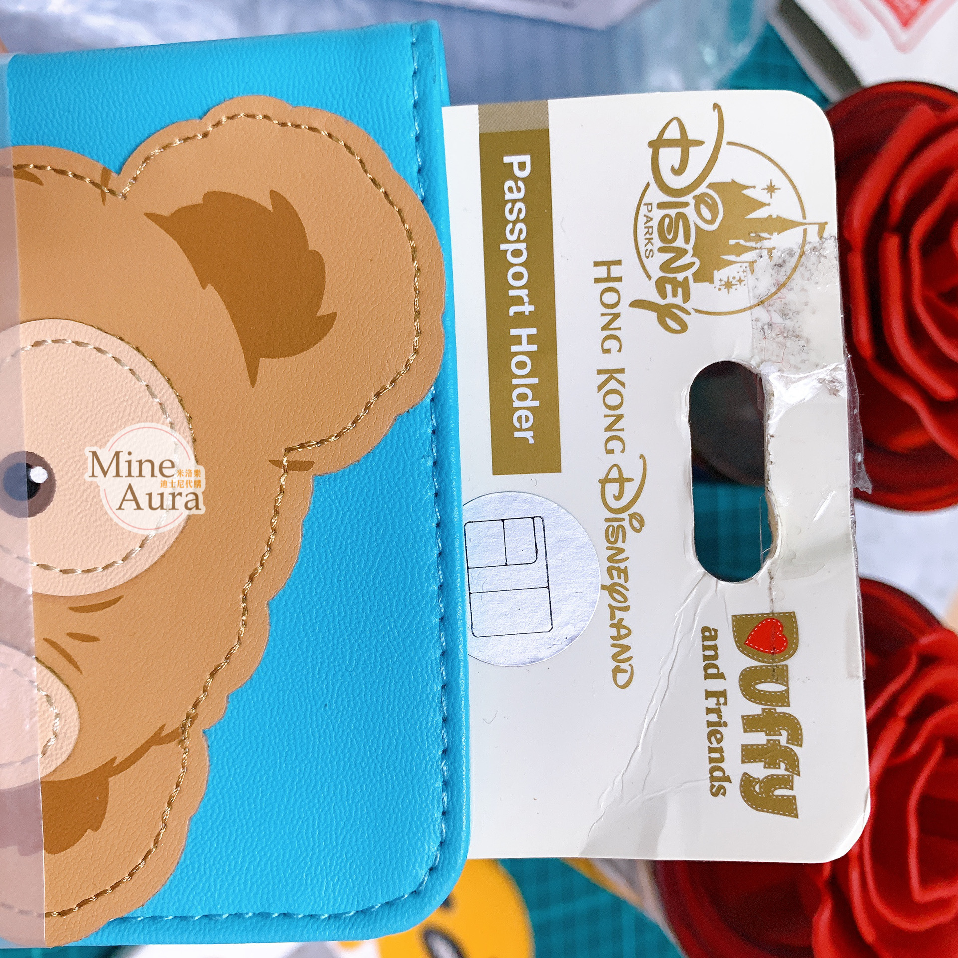 (全新NG品現貨) 達菲 Duffy 毛球吊飾 票卡包 票卡夾 掛脖 -香港迪士尼樂園