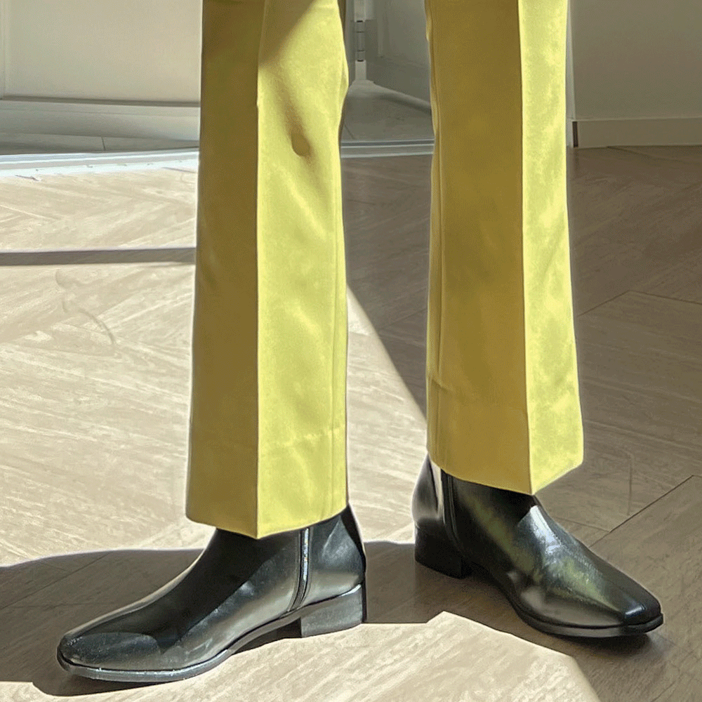 鱷魚線條拉鍊仿皮革高筒靴 切爾西靴