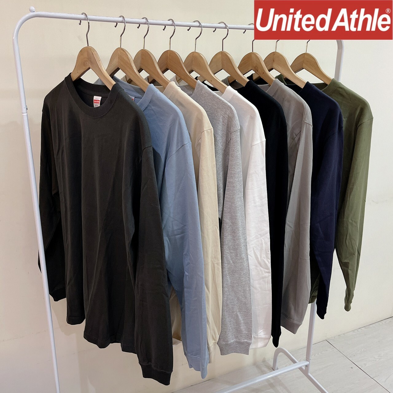 【一件免運】+【送小樹香片】日本United Athle 5.6oz 薄款長T 頂級柔棉長袖T恤（1.6英吋袖口羅紋） 素面 UA5011｜3501101