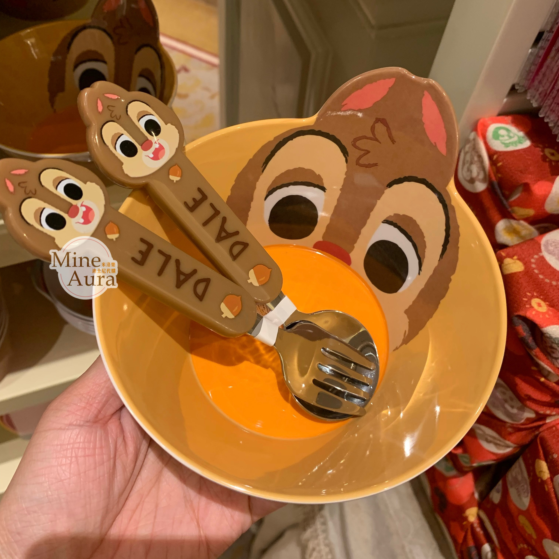 (現貨) 紅鼻 蒂蒂 Dale 兒童 餐具 造型碗/叉子/湯匙 奇奇蒂蒂 Chip 'n Dale -香港迪士尼樂園