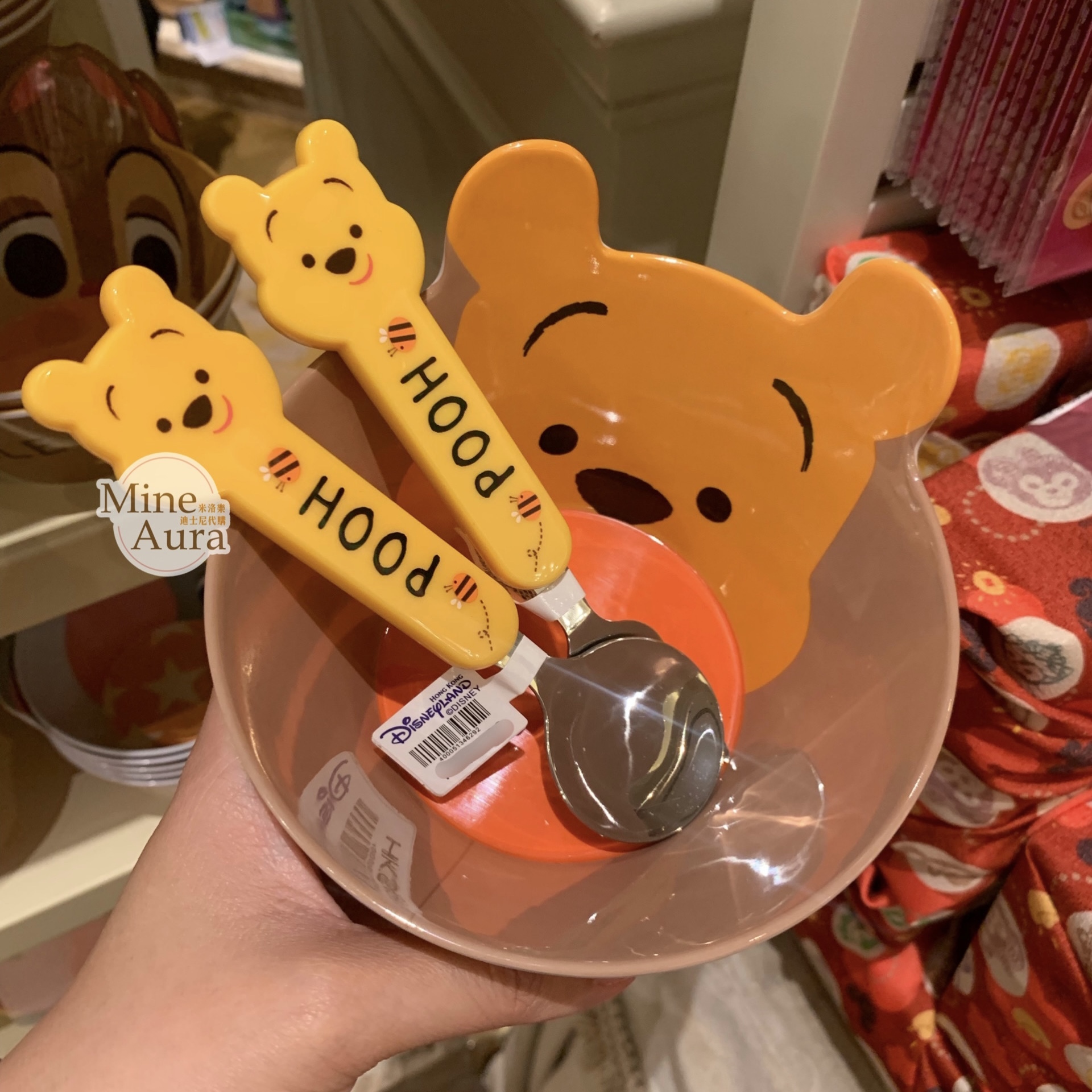 小熊維尼 Winnie the Pooh 兒童 餐具 造型碗/叉子/湯匙 -香港迪士尼樂園