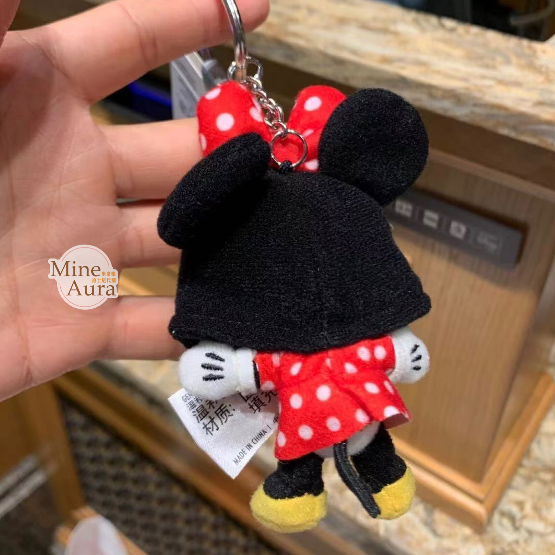 米妮 Minnie 頭套造型 鑰匙圈 吊飾 -上海迪士尼樂園
