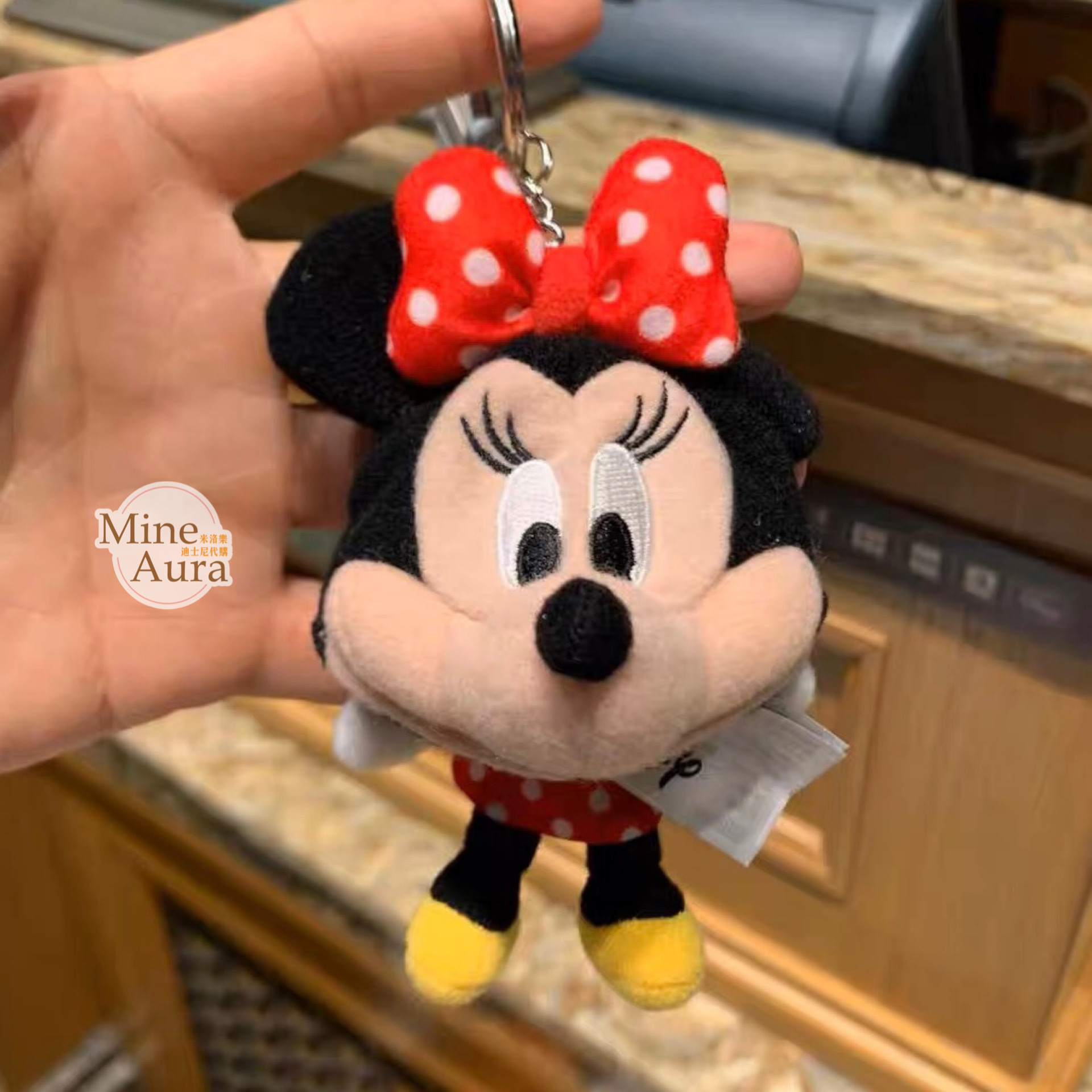 米妮 Minnie 頭套造型 鑰匙圈 吊飾 -上海迪士尼樂園