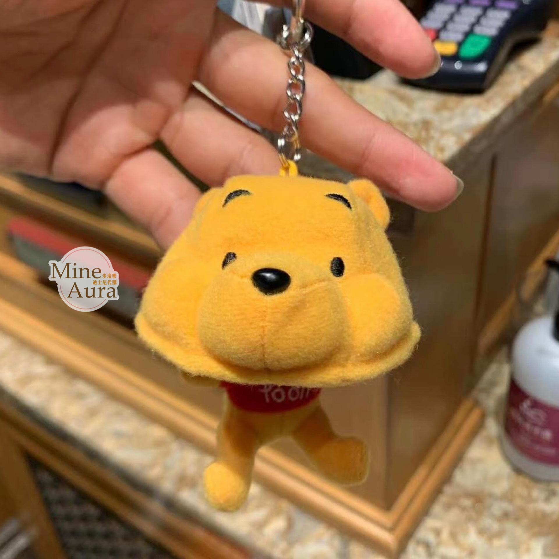 小熊維尼 Winnie the Pooh 頭套造型 鑰匙圈 吊飾 -上海迪士尼樂園