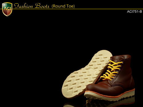 ACI : 1/6 時尚靴子 S3 圓頭 - 淺棕色/深棕色