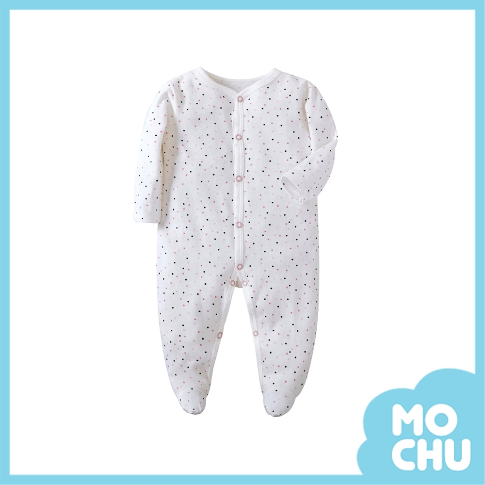 黑粉點點長袖連身衣(包腳款)