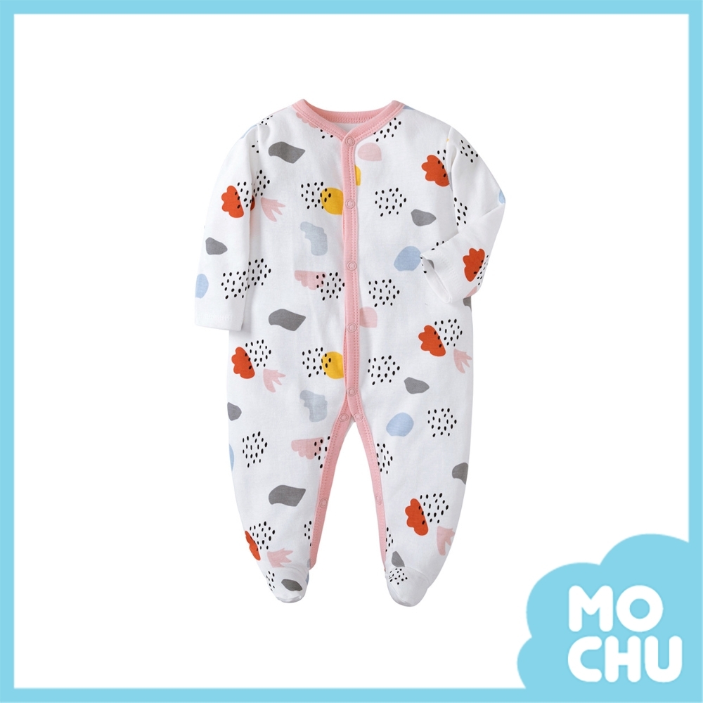 雲朵雨點長袖連身衣(包腳款)