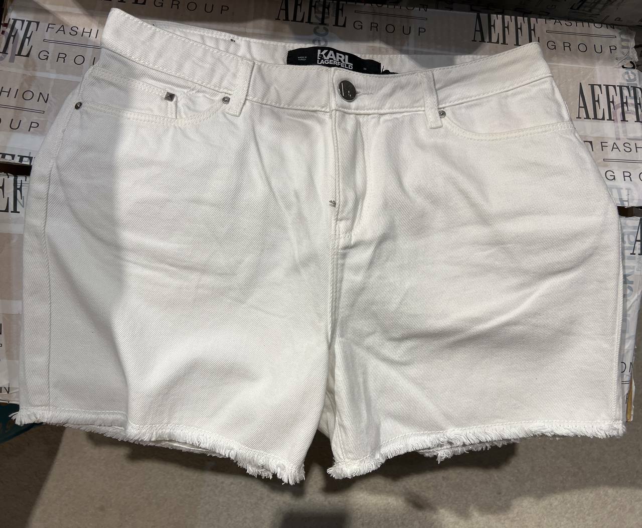 [S] KARL LAGERFELD NEON DENIM SHORTS,WHITE DENIM, 21FW1101-D15 (SKL293) FINAL SALES