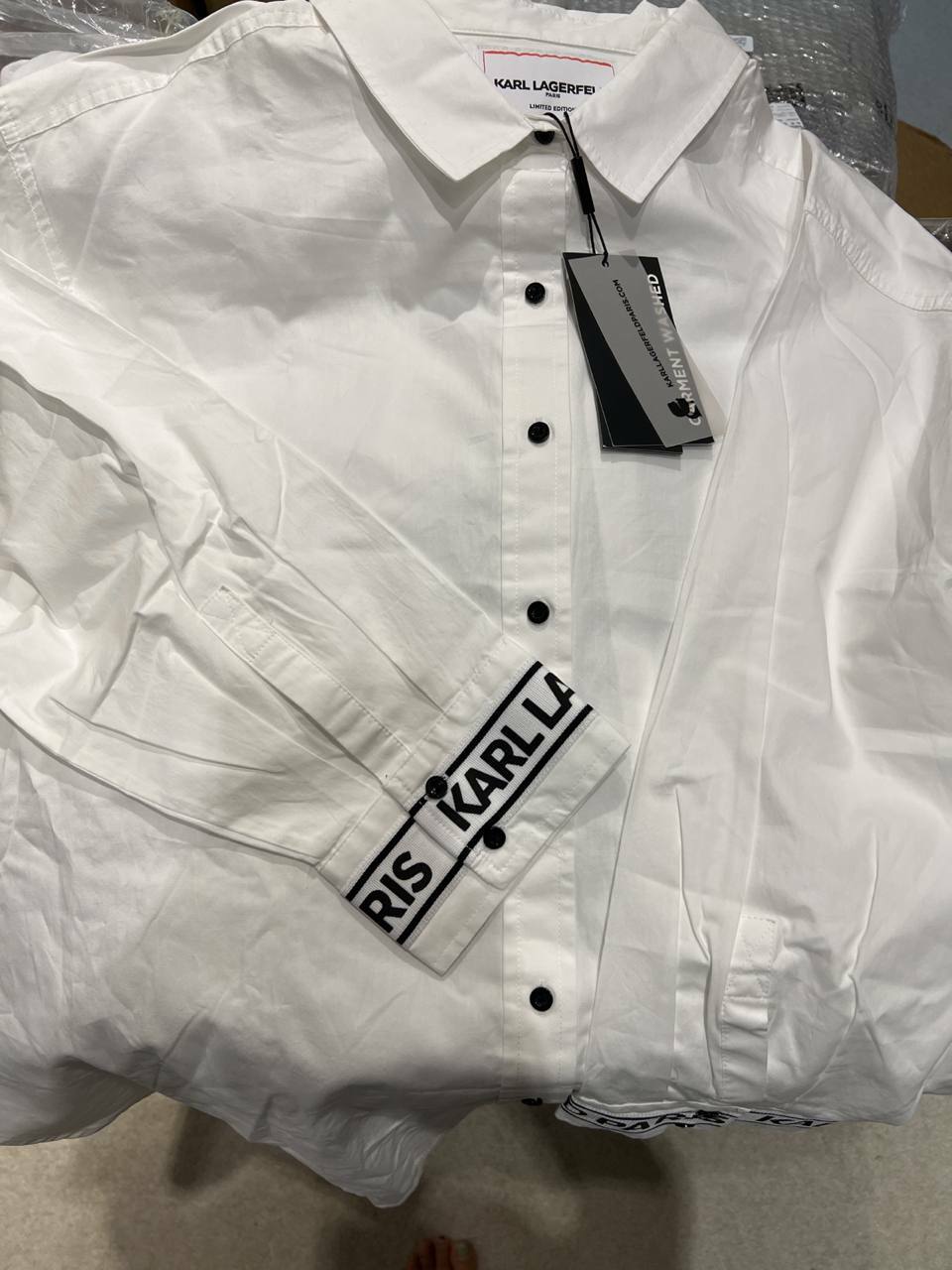[S] KARL LAGERFELD ESSENTIALS LOGO TAPE CUFF BUTTON DOWN, L1TA0548-SW9 (SKL295)