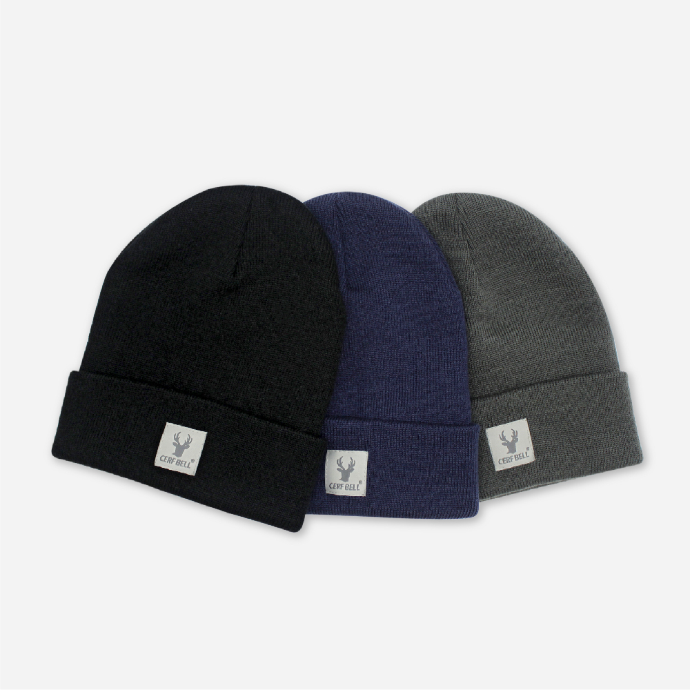 【肌暖】台灣製 經典織標反摺針織毛帽丨H1539