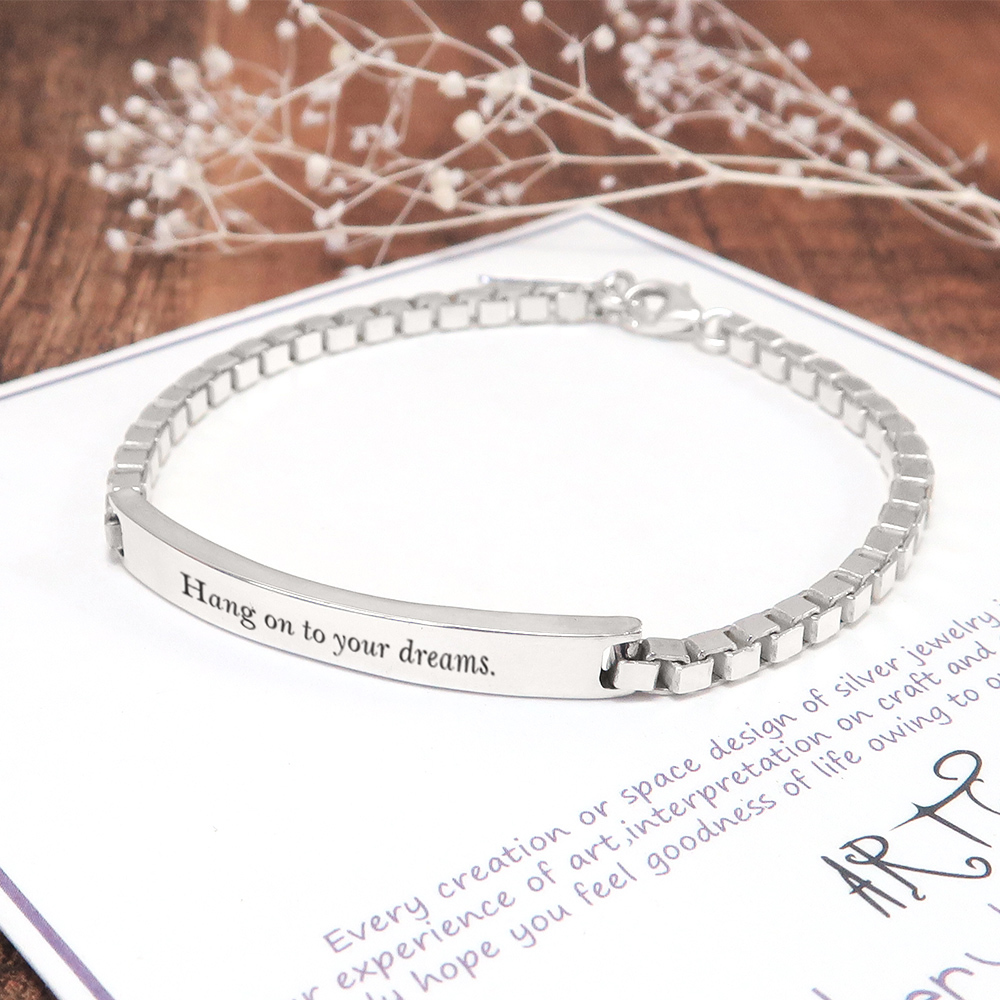 微笑手鍊 純銀大款 客製化刻字訂製 男生手鍊