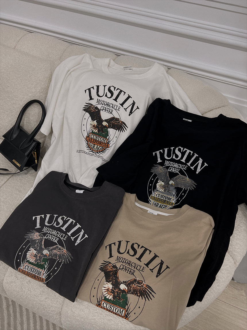 美式磨毛老鷹長版上衣*4色