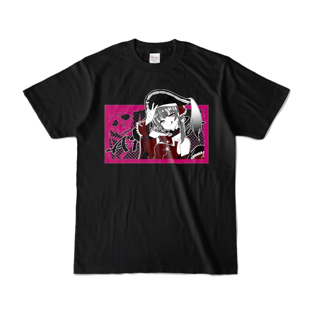 「官方代購」「定期代購」「非公式」Hololive 三期生 T-Shirt（黑色） 船長 【宝鐘マリン】