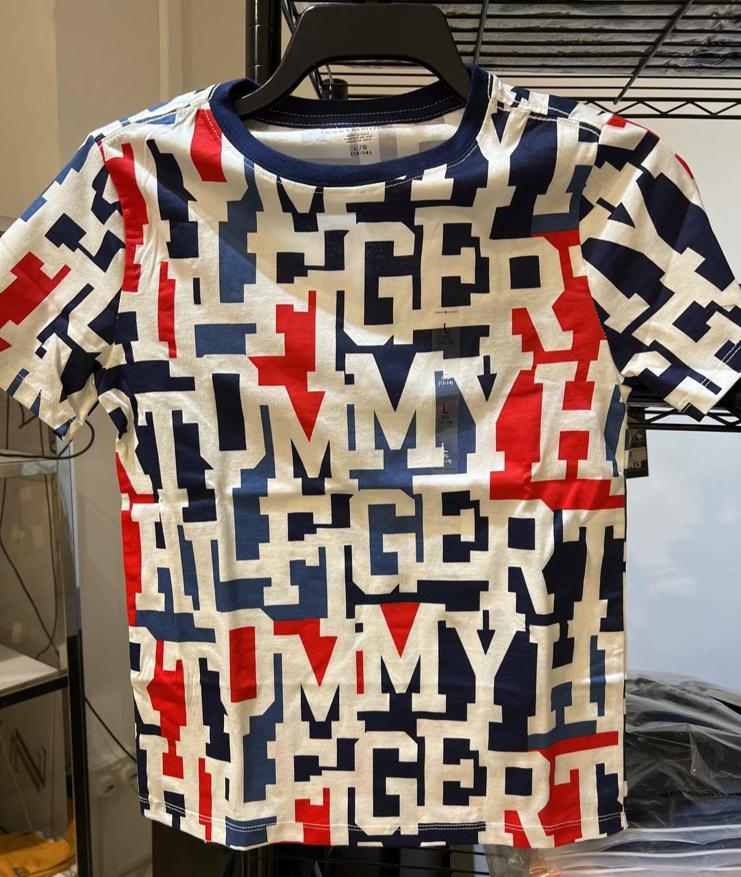 [S] TOMMY HILFIGER KIDS SIGNATURE COLOUR WITH WORD T-SHIRT, WHITE, 71J1880110-D10 (STH48)