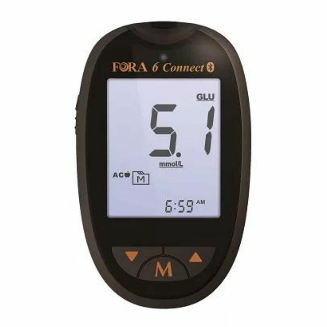 Fora 福爾 - 6合1 多功能藍牙血糖機套裝 (連血糖試紙100張 + Glucosure刺針100支)