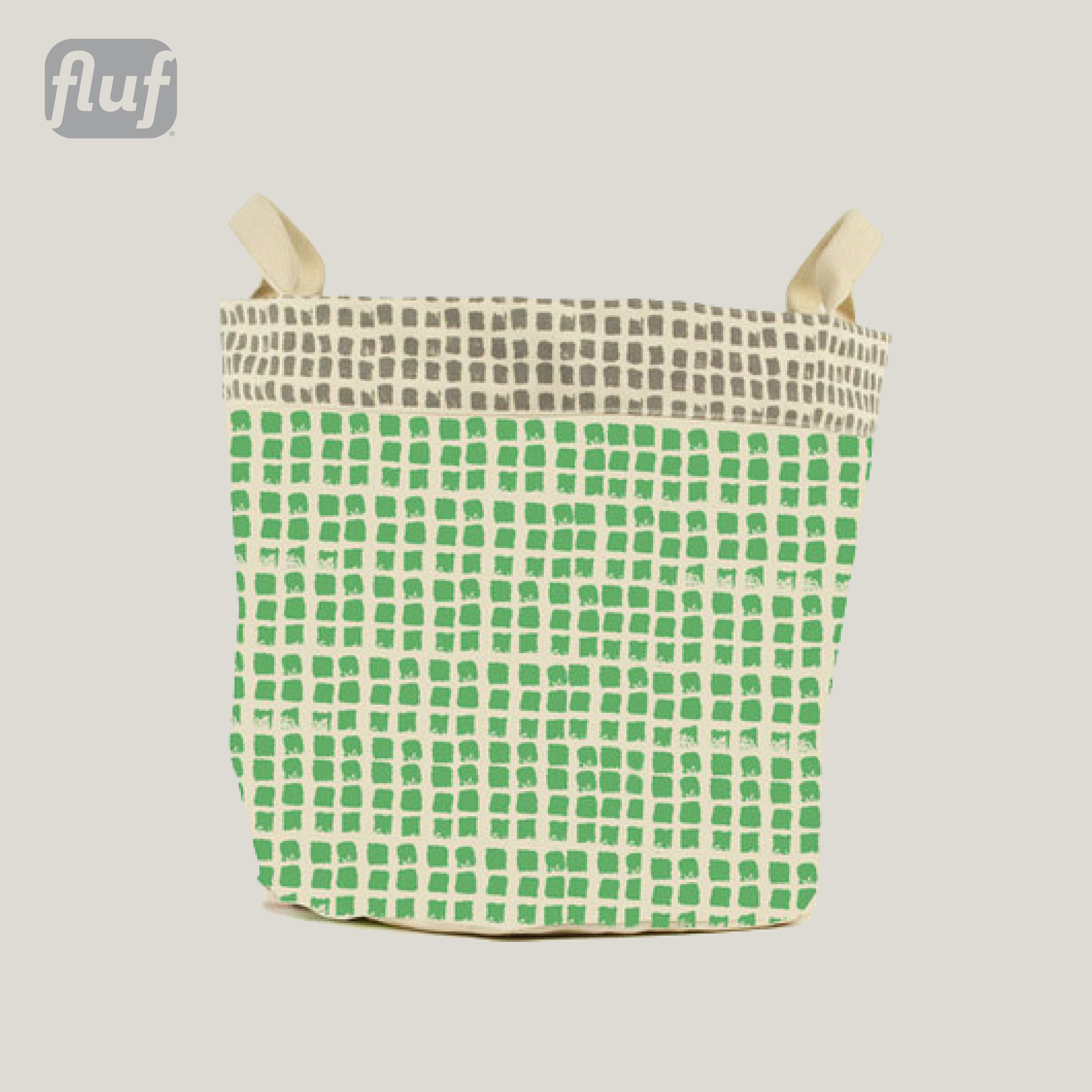 小收納兩用袋【小點點青草綠】-加拿大Fluf有機棉