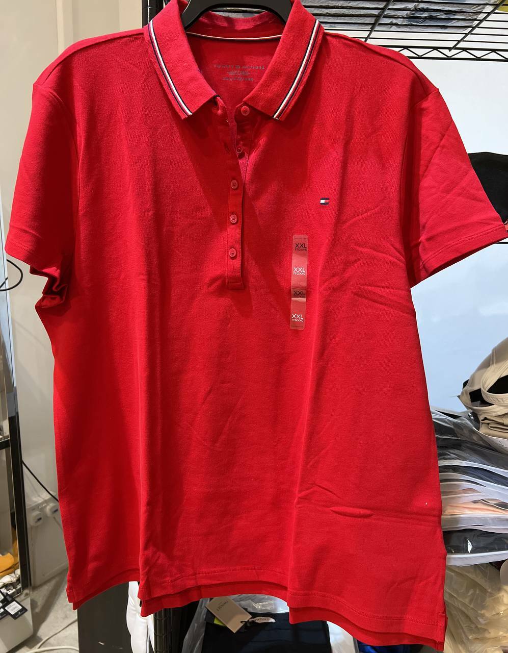 [S] TOMMY HILFIGER POLO TEE, RED, 76J2061600-CORE (STH53)