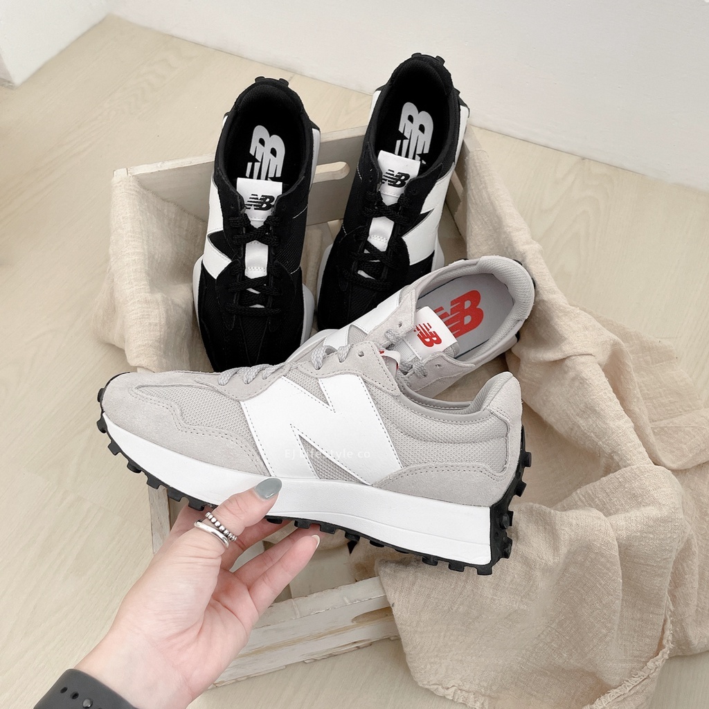 NEW BALANCE 327 NB 網布 麂皮 灰銀 MS327CGW  黑白 MS327CBW / 現貨+調貨
