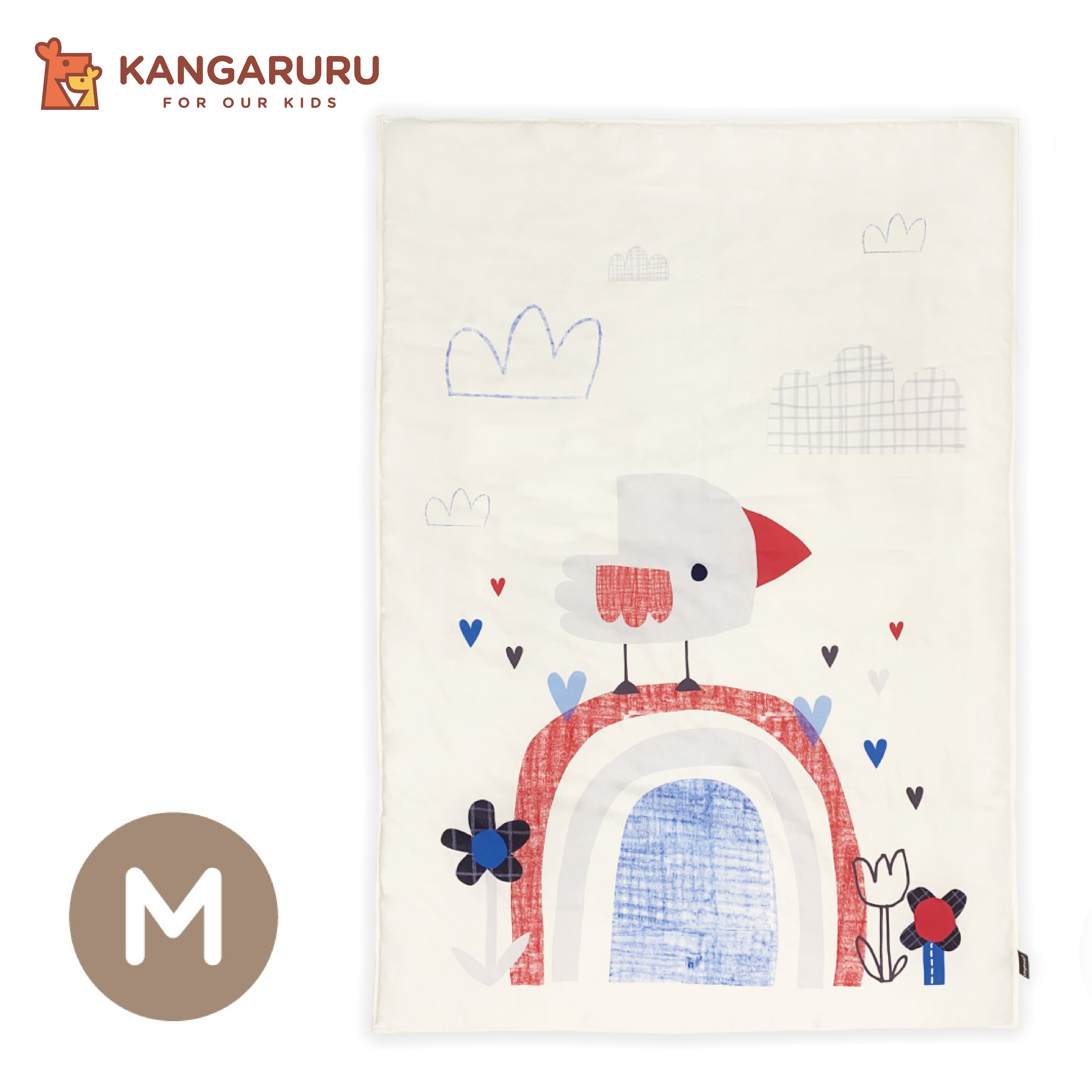 親膚抗菌防蹣寶貝毯M【小鳥Rozi】-韓國Kangaruru袋鼠寶寶甜睡安全寢具