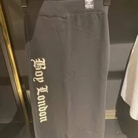 [S] BOYLONDON SKIRT SIDE LOGO PRINT, BLACK/SILVER, B72BTSK11F98 [FINAL SALE] (SBB101)