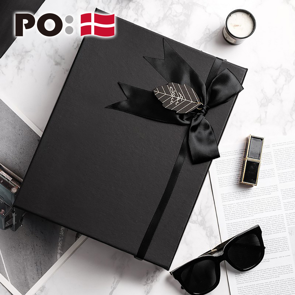 PO: 丹麥PO禮物盒-大緞帶(黑)(內含拉斐草、布兔)