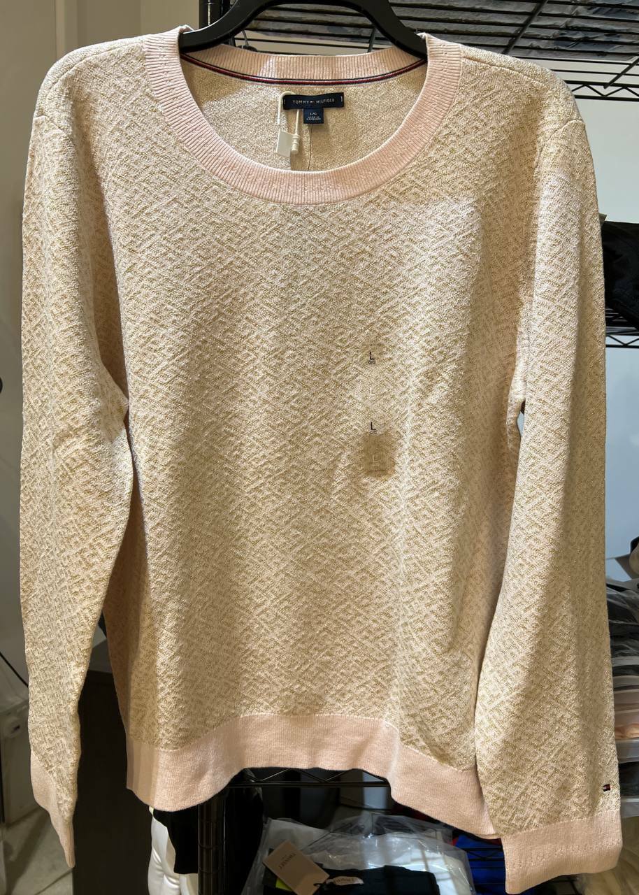 [S] TOMMY HILFIGER LONG SLEEVE SWEATER, PINK, 76J2039690-D10 (STH60)
