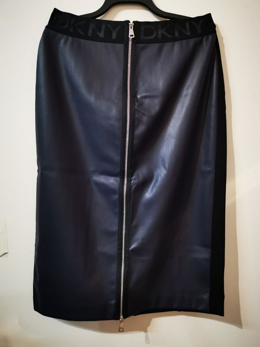 [S] DKNY LONG SKIRT,NAVY/BLACK, P1LN7L77-NEW NV/BLK (SD62)