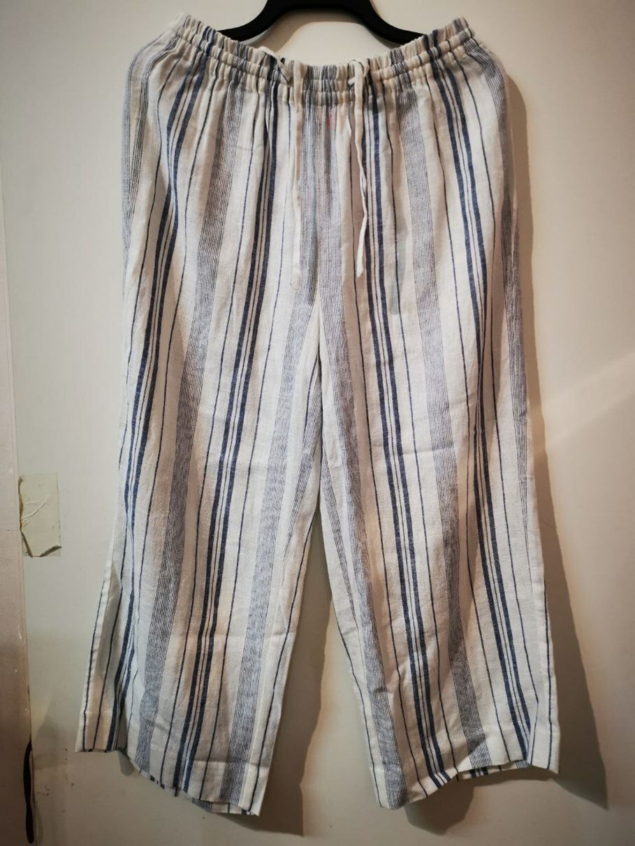 [S] DKNY BLUE WHITE STRIPE PANTS,  (SD117)