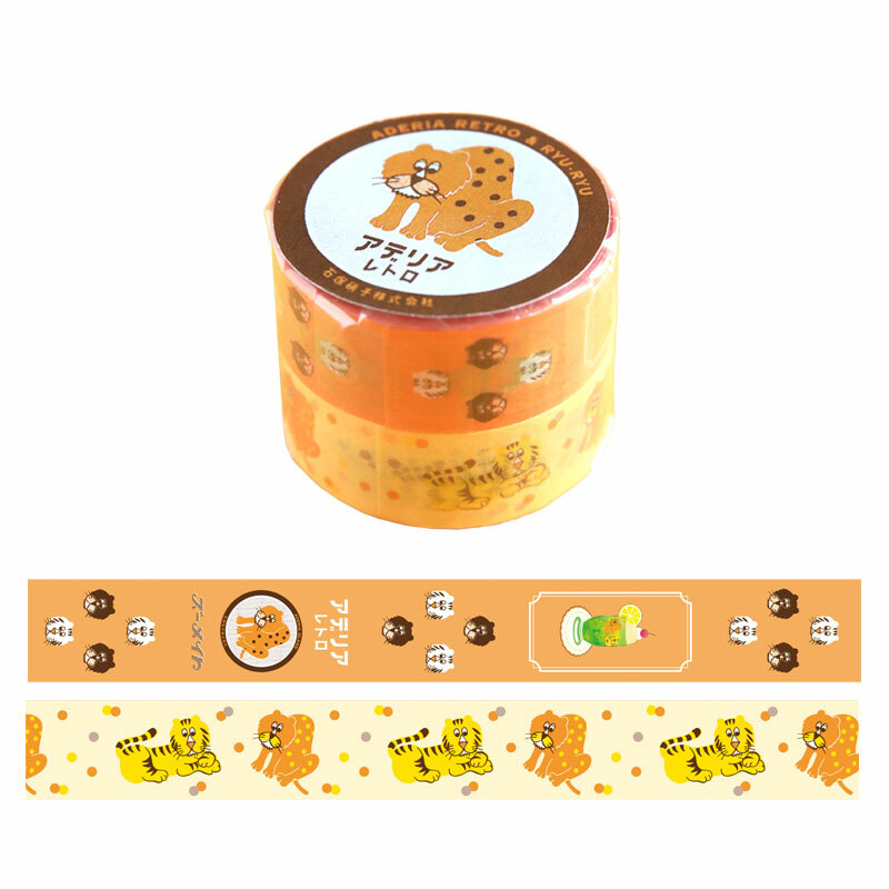 Aderia Retro x Ryu-Ryu 15mm Washi Tape Set－Zoomate (Japanese Stationery Brand)