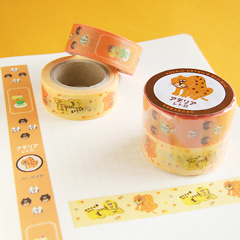 Aderia Retro x Ryu-Ryu 15mm Washi Tape Set－Zoomate (Japanese Stationery Brand)
