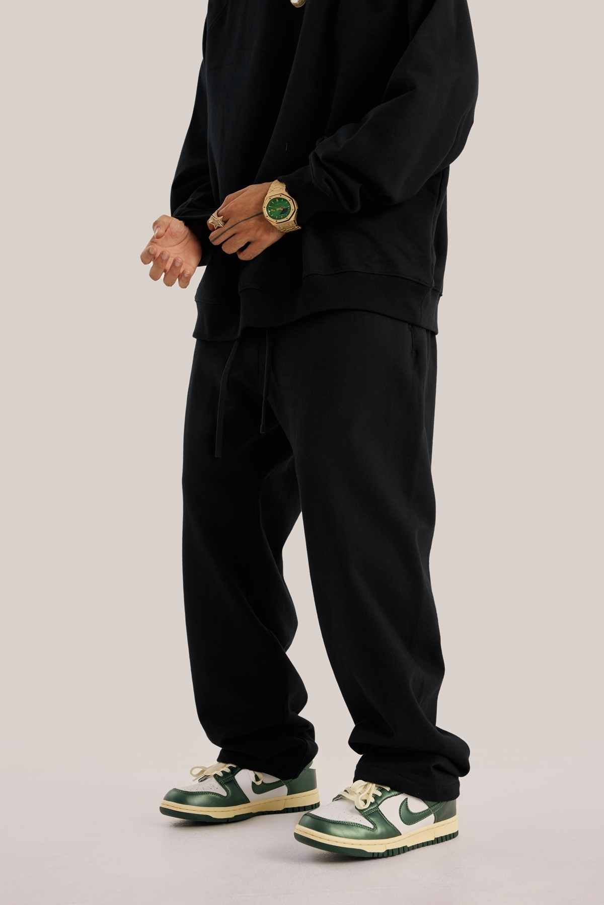 《S.V》厚磅落地寬棉褲