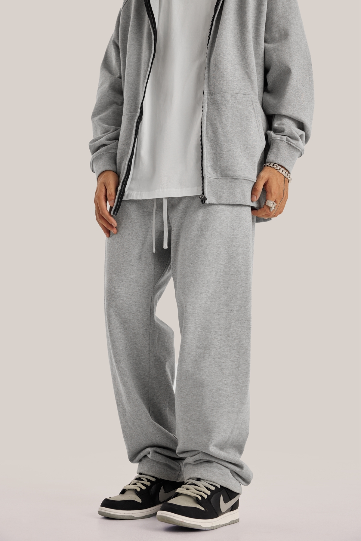 《S.V》厚磅落地寬棉褲