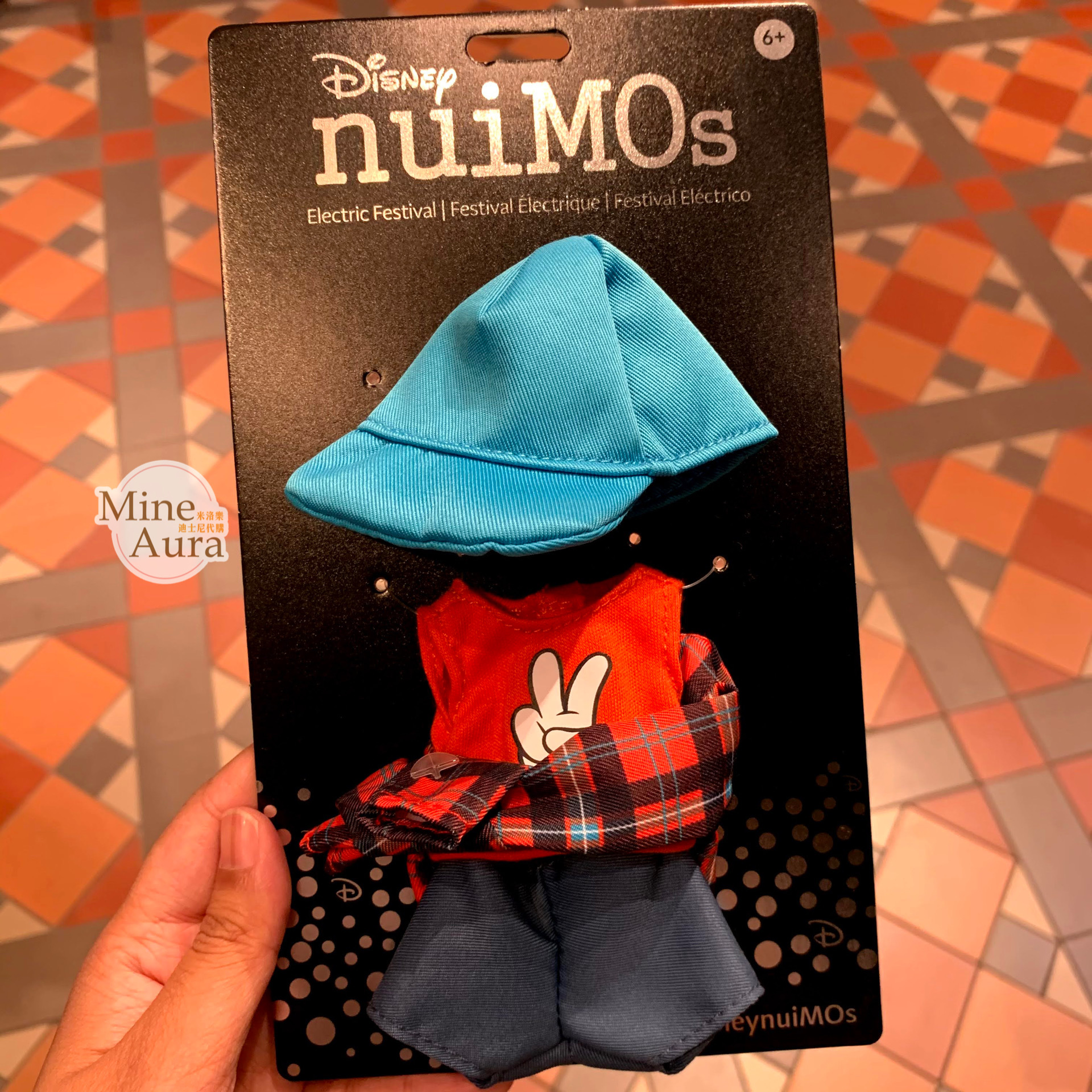 (現貨) nuiMOs娃娃公仔專用 米奇手圖案背心+T+褲組 造型服裝 (無娃娃) -香港迪士尼樂園