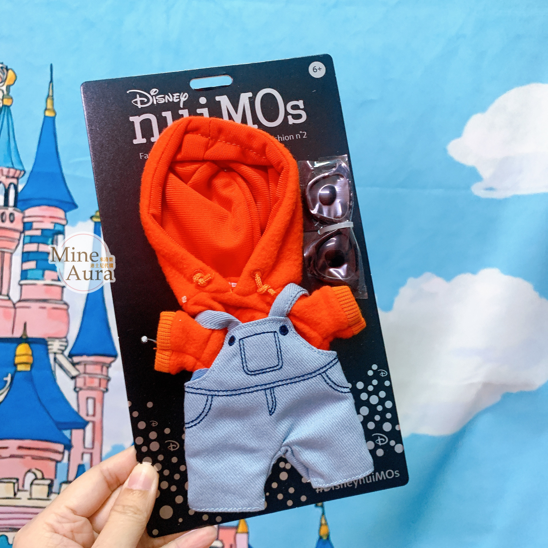 (現貨) nuiMOs娃娃公仔專用 紅帽T+藍色吊帶褲 造型服裝 (無娃娃) -香港迪士尼樂園