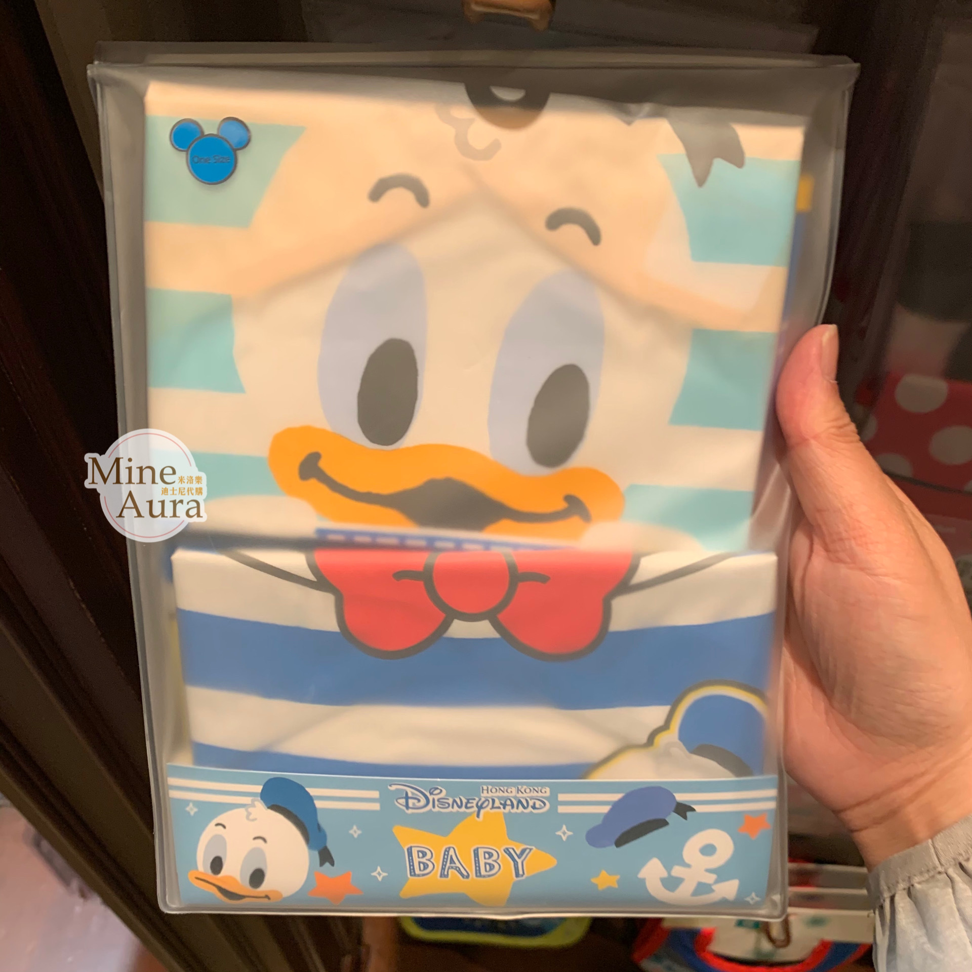 (現貨) 唐老鴨 Donald 防水 圍兜兜 飯兜 2入組 -香港迪士尼樂園