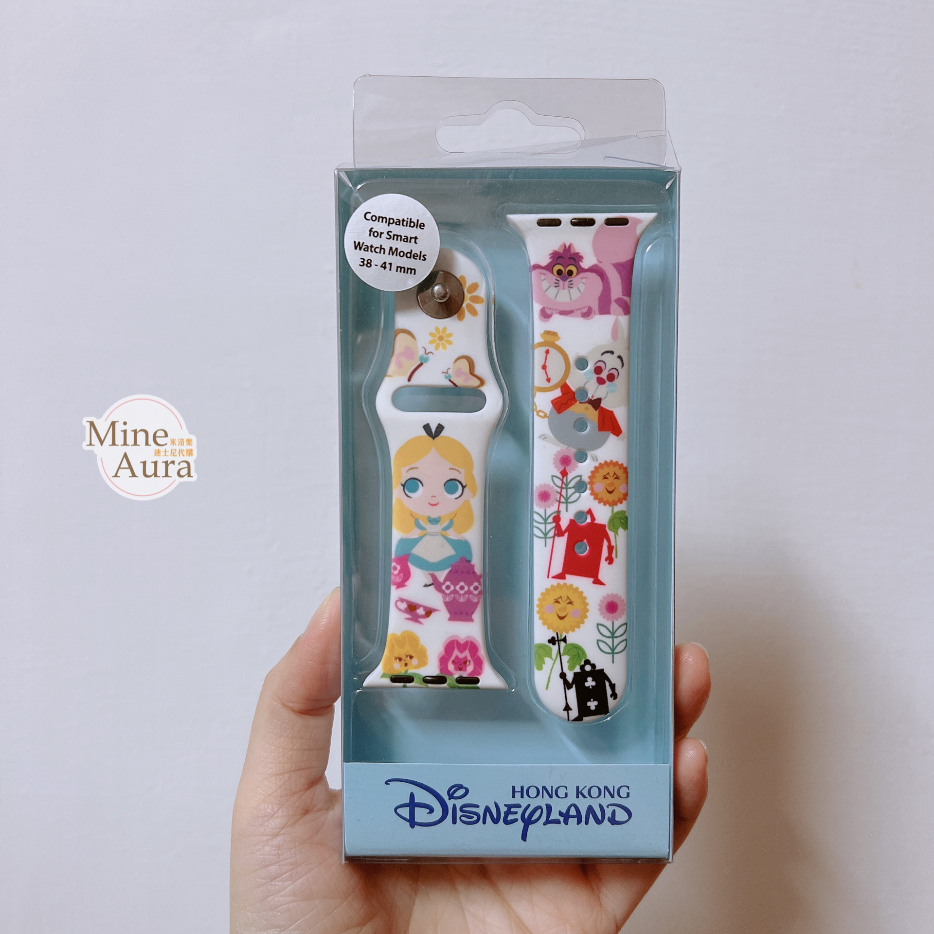 (現貨) 愛麗絲 Alice Q版圖案白底 Apple Watch 錶帶 適用38-41mm 愛麗絲夢遊仙境 Alice in Wonderland -香港迪士尼樂園