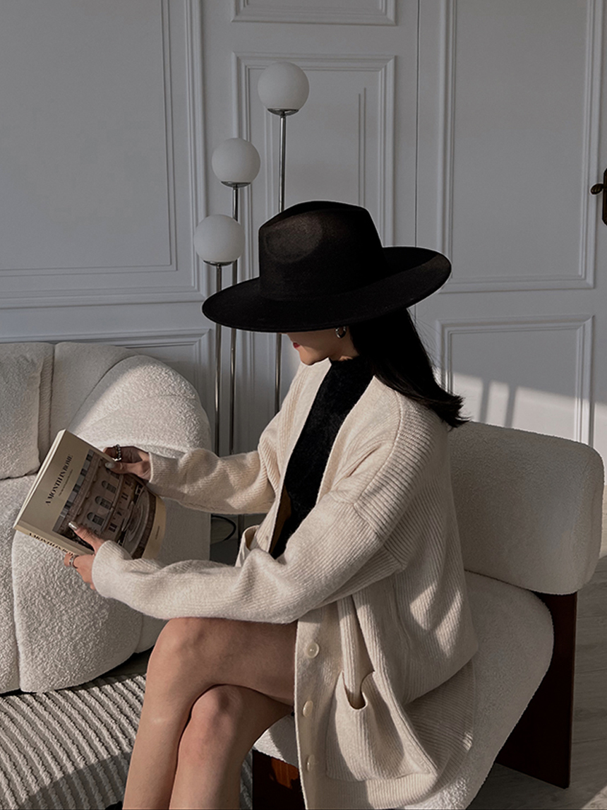 坑紋排釦口袋針織外套*4色