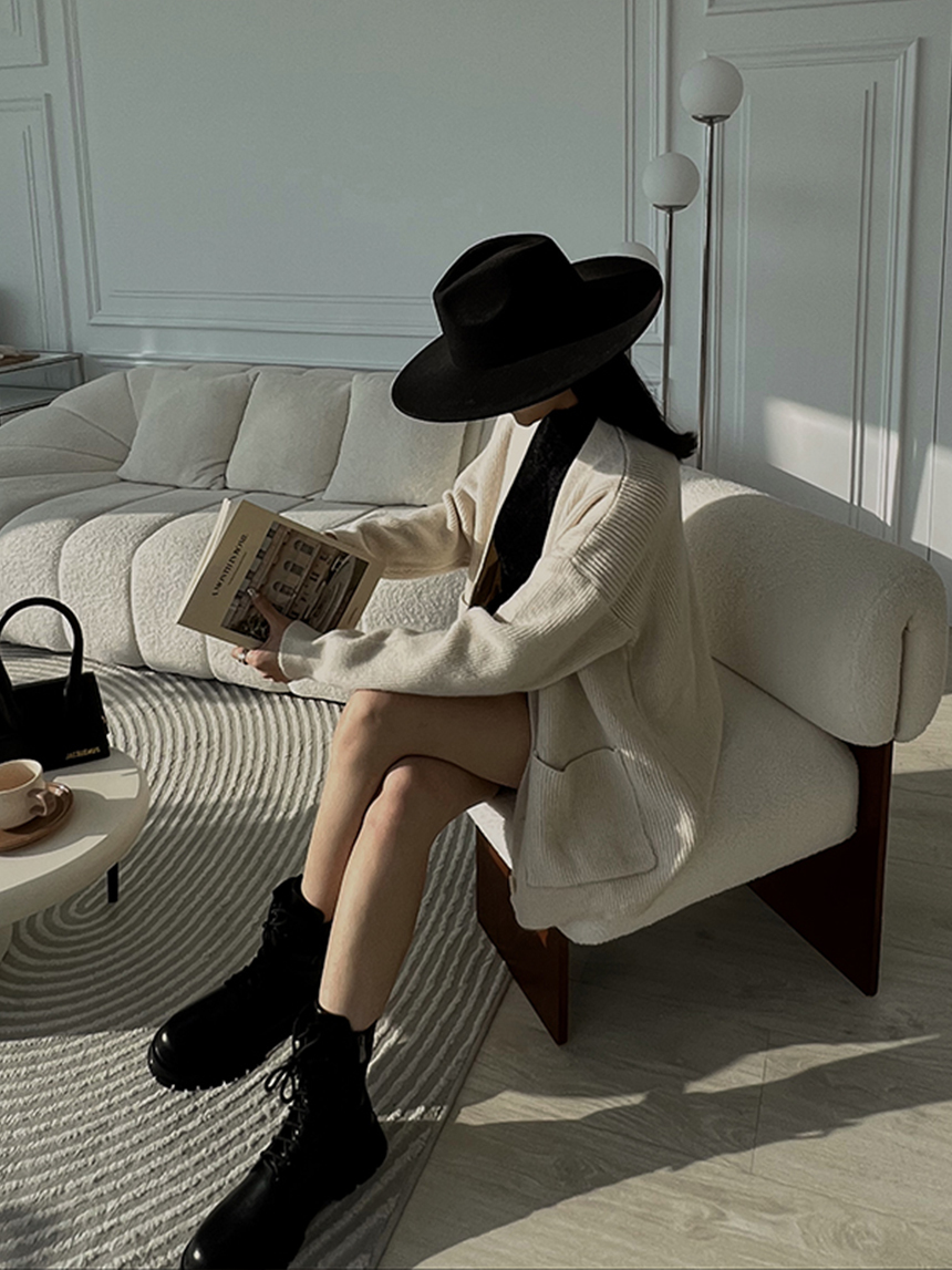 坑紋排釦口袋針織外套*4色