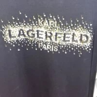 [S] KARL LAGERFELD SPARKLE TEE SHIRT DRESS, BLACK GOLD SILVER, L1WDDC20-XUR (SKL305)