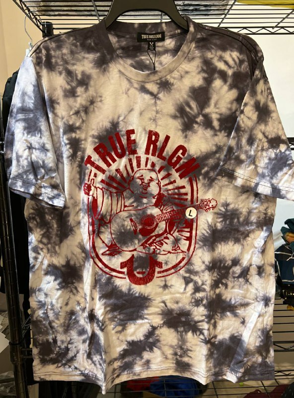 [S] TRUE RELIGION SS LULLABY BUDDHA TIE DYE, 105412-ONYX/WHITE [FINAL SALE]  (STR70)