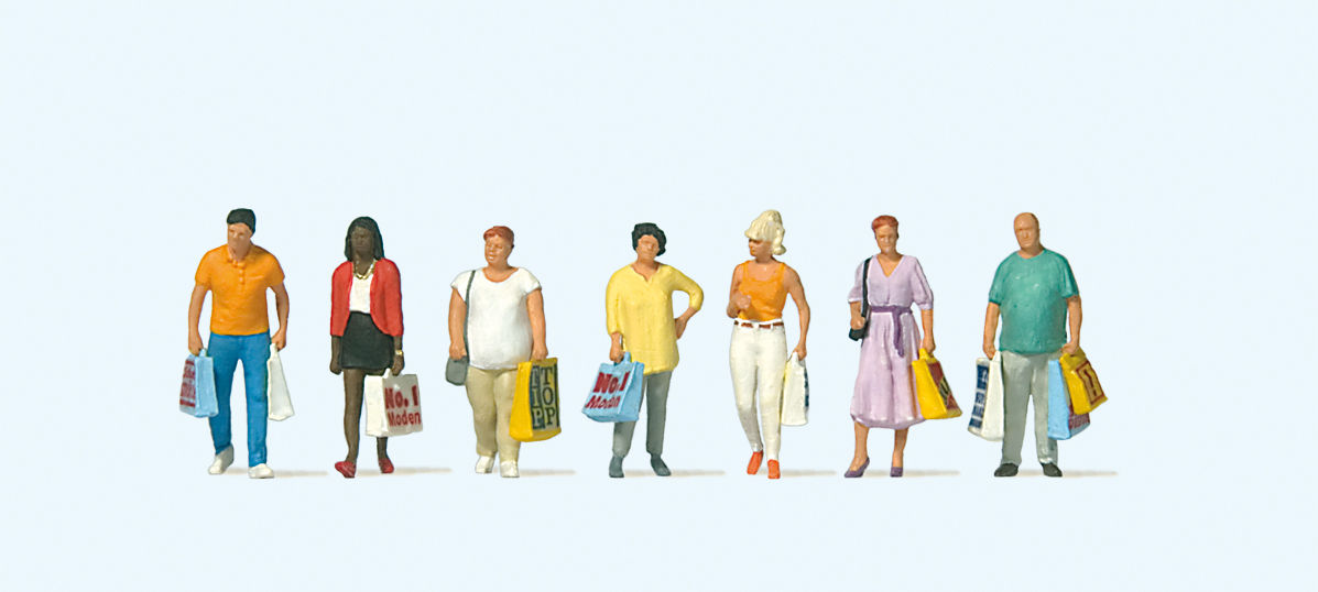 Preiser 10737 HO規 Shopping people 購物的人