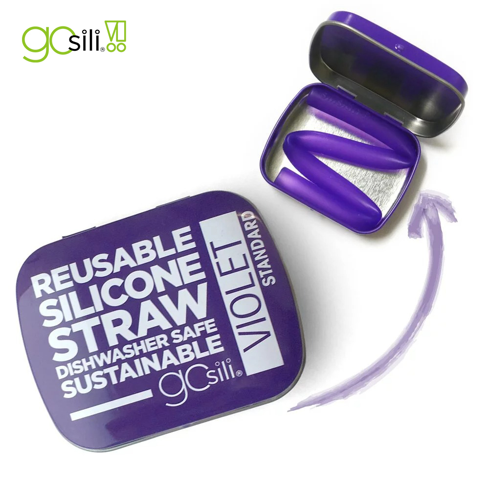 美國GoSili/Silikids ❚ 20cm ❚ 單支吸管隨行口袋組--紫羅蘭