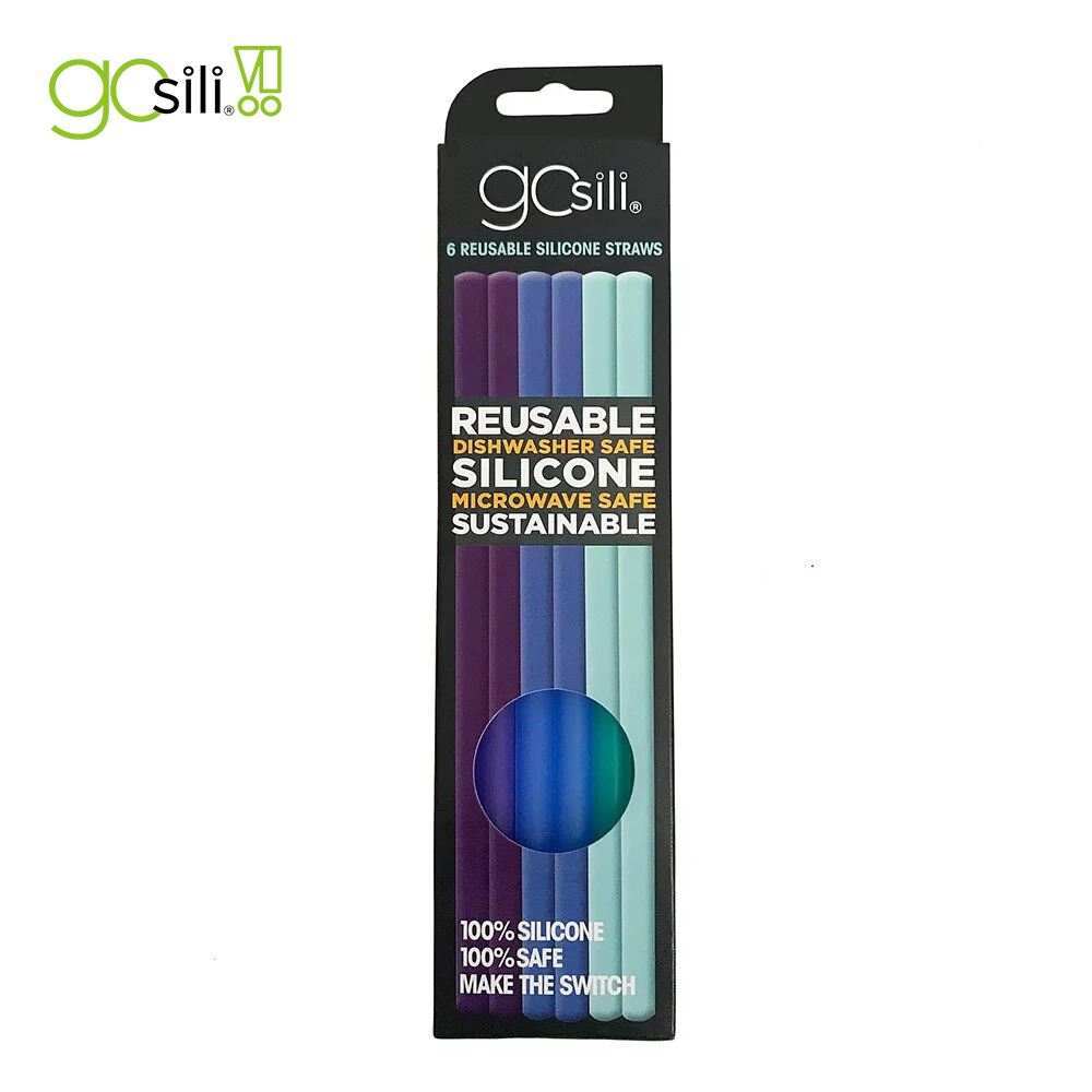 美國GoSili/Silikids ❚ 20cm ❚ 6入矽膠環保吸管組 (海洋系)