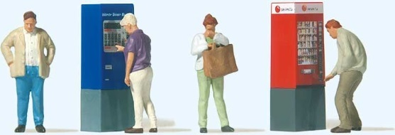 Preiser 10751 HO規 At the ticket machine 售票亭