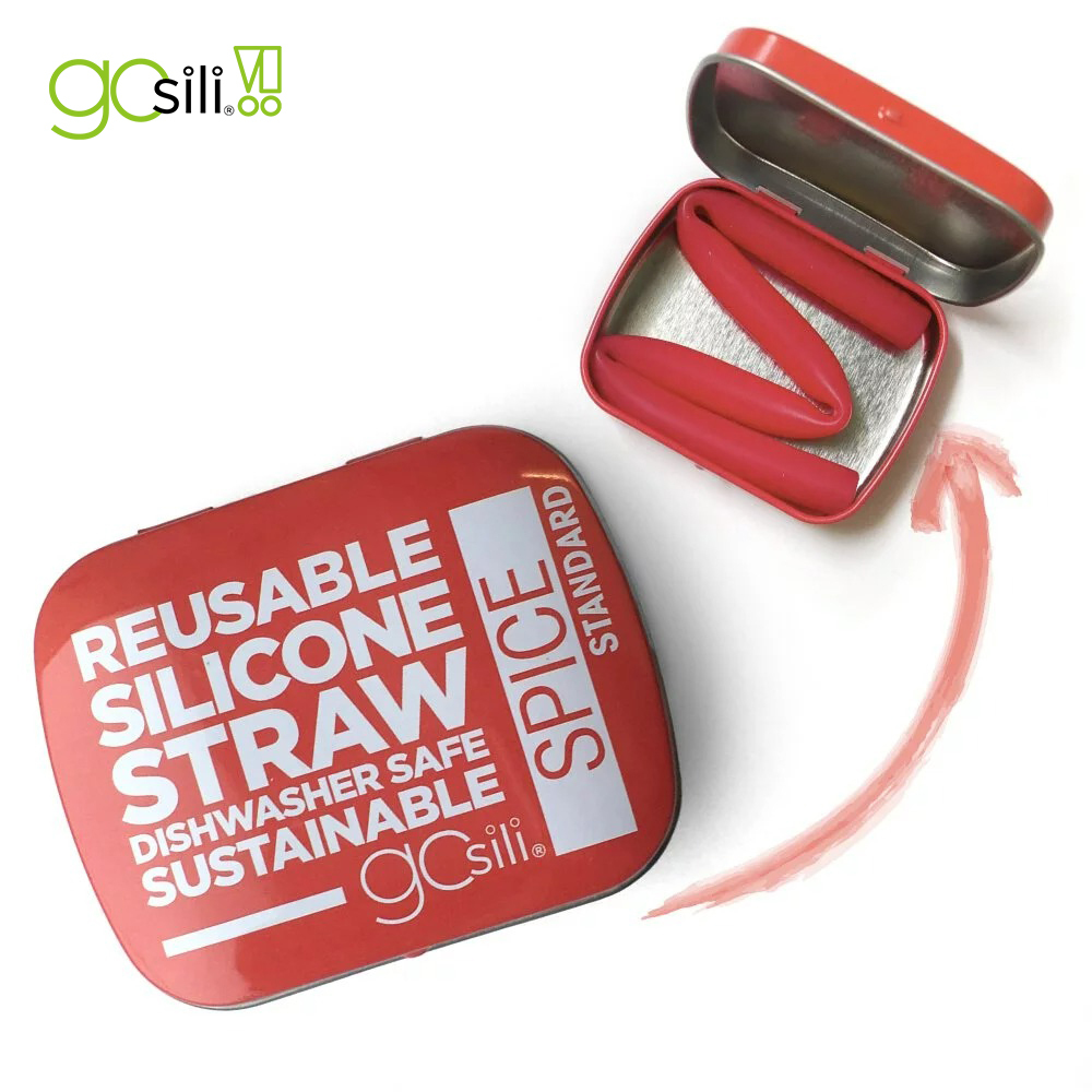 美國GoSili/Silikids ❚ 20cm ❚ 單支吸管隨行口袋組--紅辣椒