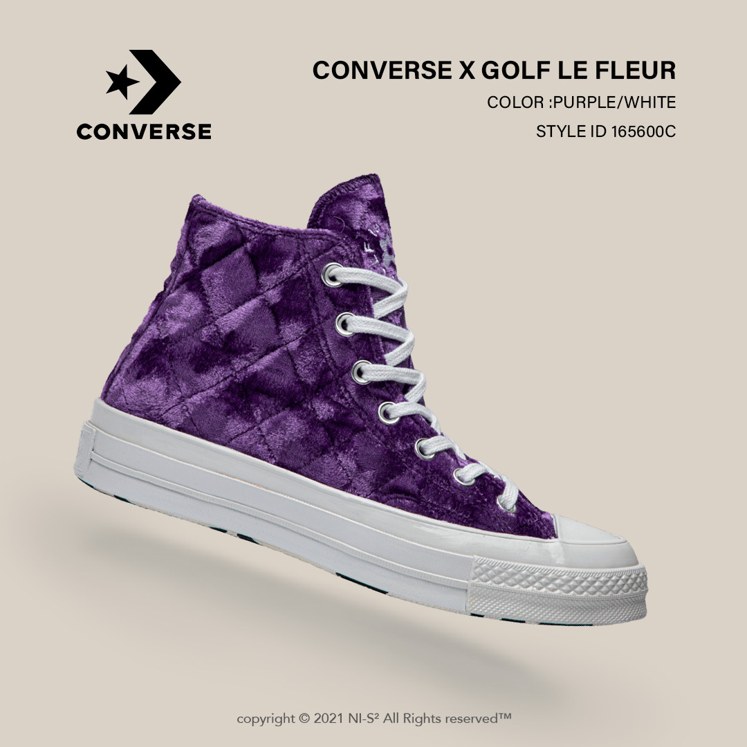 Converse x Golf Le Fleur高筒紫