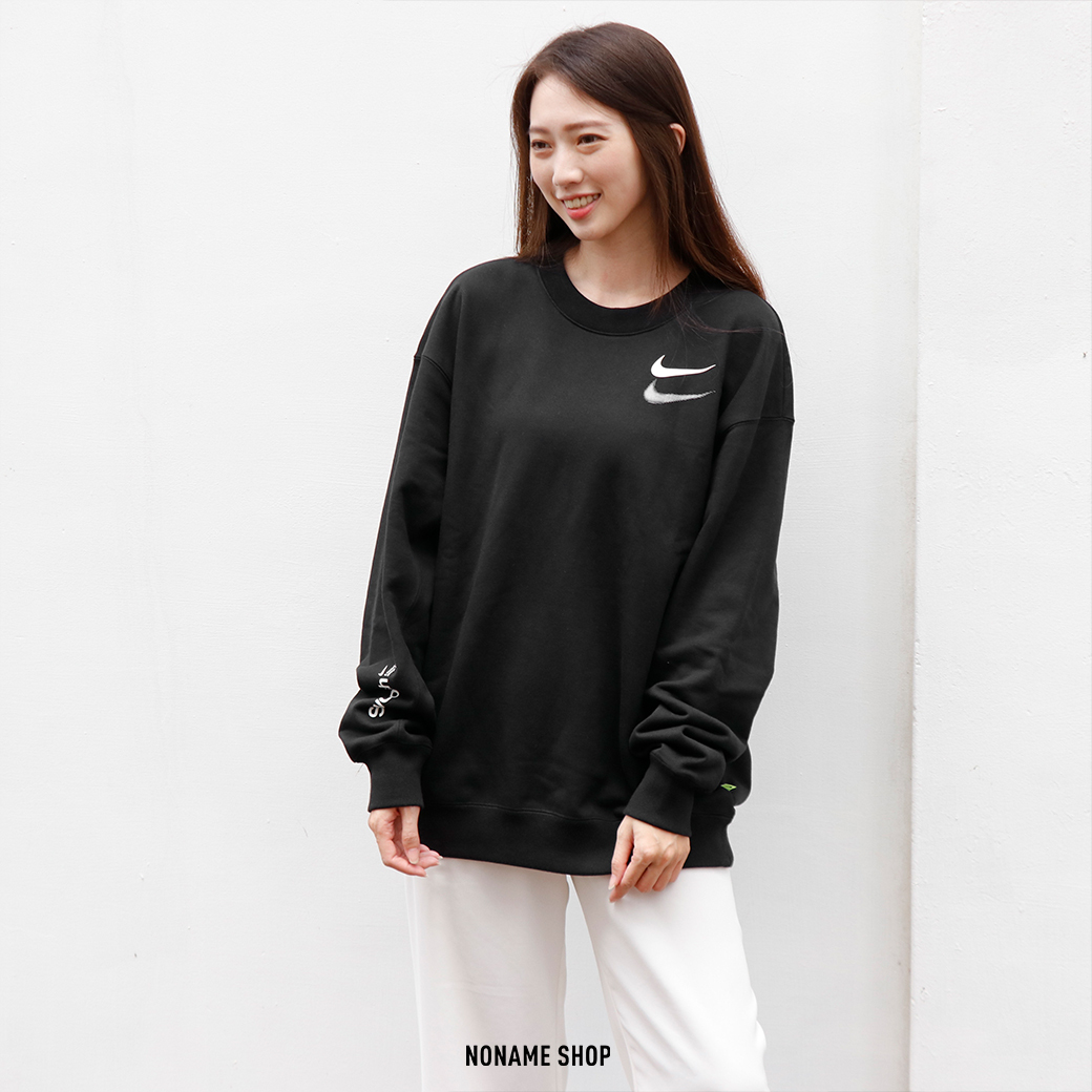 NIKE SWOOSH CREW 雙勾 標語 大學T 兩色
